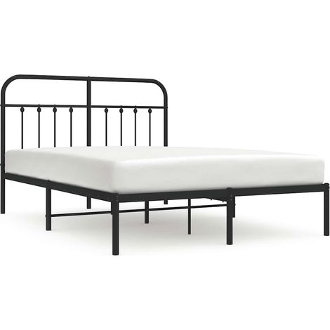 Maison Exclusive - Cadre de lit métal sans matelas avec tête de lit noir 150x200cm (1/5)