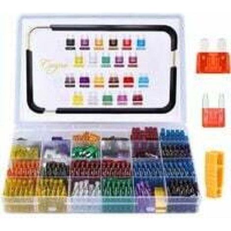 150 Mini-Autosicherungen + 150 mittlere Autosicherungen – 11 Kfz-Sicherungsspezifikationen: 2A, 3A, 5A, 7,5A, 10A, 15A, 20A, 25A, 30A, 35A, 40A, mit kleinem Clip für Ersatzsicherungen (1/4)