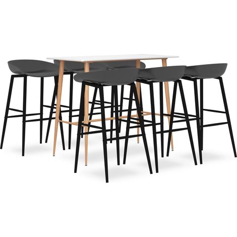 7-tlg. Bar-Set Weiß und Grau