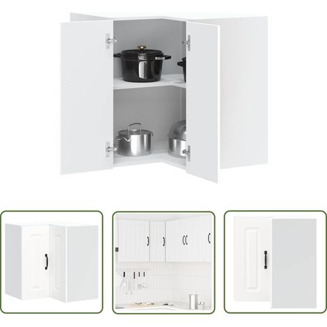 vidaXL Küchen-Eckhängeschrank Kalmar Weiß Holzwerkstoff (1/5)