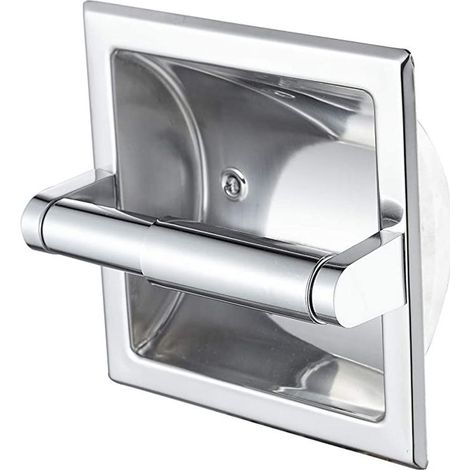 Porte-papier toilette encastré inox, distributeur mural salle de bain