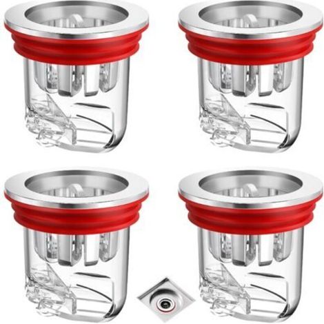 4 Pièces Clapet Anti Odeur, Transparent Anti-Odeur Drain de Sol Douche pour Machine à Laver, Trous de Drainage, Salles de Bains et Cuisines (1/4)