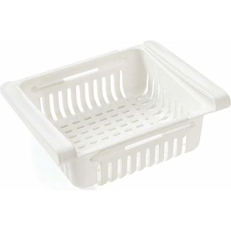 Aufbewahrungszubehör für die Küche, Kühlschrankschubladen-Organizer, Kühlschrankschubladen-Regalhalter, Aufbewahrungsbox, Kühlschrank-Trennwandschicht, Heim-Organizer (1 Stück, weiß) (1/5)