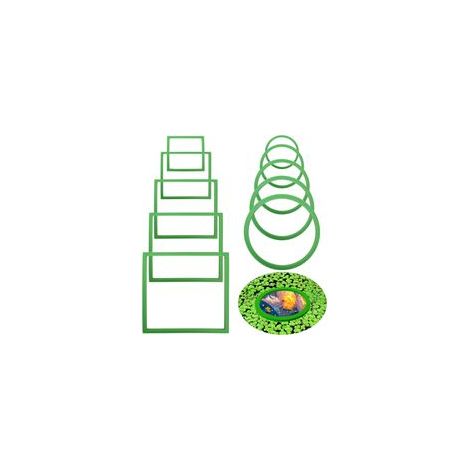 10 Pièces Anneaux de Plantes Flottantes d'Aquarium, Ronds et Carrés Anneaux d'alimentation pour Poissons 5 Tailles Corral de Plantes Flottantes Anneau de Plantes d'Aquarium (1/5)