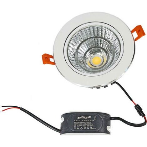 Faretto incasso led cob 12 watt con driver e alette comprese luce bianca naturale 3000k (1/4)