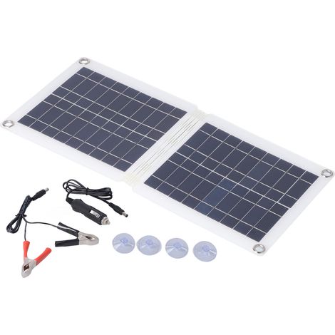 Panneau solaire polycristallin portable avec double USB, chargeur de batterie voiture 12V/18V pour téléphone, MP3, MP4, 10W (1/5)