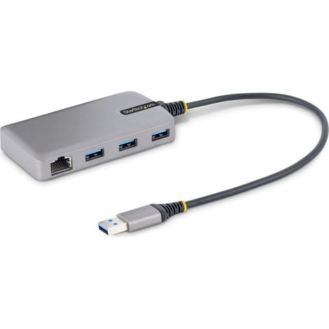 StarTech.com Hub USB 3 porte con Ethernet 5Gbps - Alimentato via bus - USB 3.2 Gen 1 (1/4)