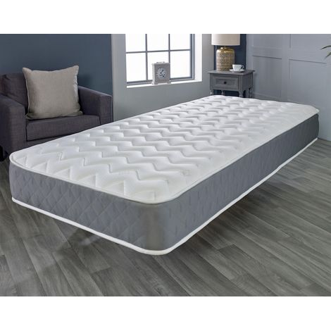 Starlight Beds – Single Mattress with Eco Fillings and Spring Unit. Foam Free 3ft Mattress with Comfort Sleep Surface and White Border.