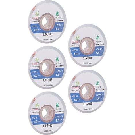 5 Stück Entlötlitze, sauberes und hygienisches Entlötgerät mit starker Entlötleistung, inklusive Entlötsauger für Beutel (1/5)