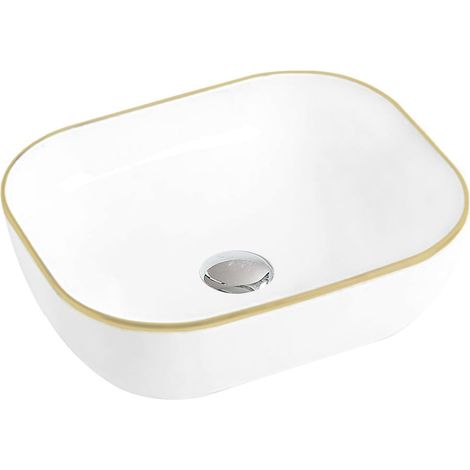Mexen Mirabel lavabo da appoggio 50 x 40 cm, bianco/oro - 22115005 (1/2)