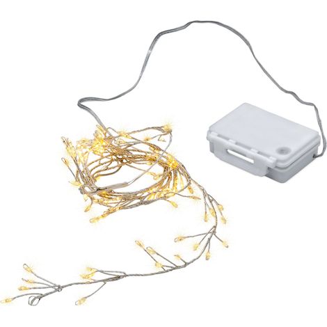 LED Draht Lichterkette - 100 LED / 8 Funktionen - Micro Cluster Lichterkette mit Timer