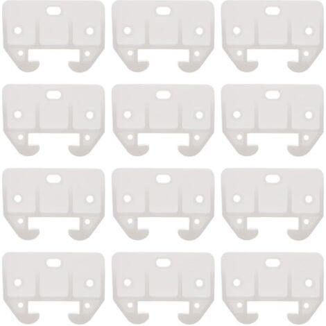 12Pcs Guide de Rail de Tiroir en Plastique Blanc Guide de Tiroir de Commode Pièces de Glissières de Remplacement de Meubles pour Commodes Huches Table de Chevet Et Systèmes de (1/5)