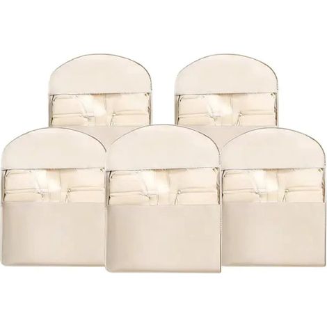 Housse à vêtements - 5 housses de rangement - 90 x 58 x 5 cm - Housse à vêtements suspendue avec fermeture éclair de compression - Organisateur de vêtements gain de place pour placard - D (1/5)