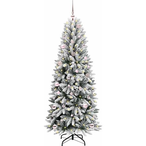 Sapin de Noël Arbre de Noël artificiel avec 150 LED avec support Blanc 150 cm (1/5)