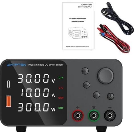 Alimentation de laboratoire, tension réglable, affichage haute précision, TPS3010 Noir (1/2)