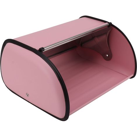 Hochglänzendes Brotaufbewahrungsset in Rosa mit Spiegeloptik, Rolldeckel-Brotkasten für Küche und Bäckerei (1/5)