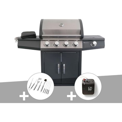 Barbecue à gaz Piretto + Malette 8 ustensiles + Weber Connect Smart Grilling Hub - Jardideco
