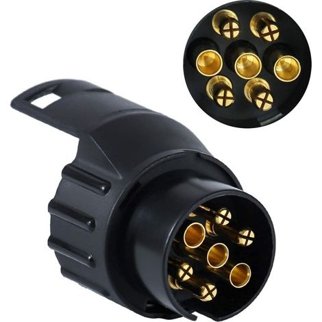 Adaptateur de prise pour remorque, adaptateur de prise de remorquage 13 V vers 7 V pour remorque, camion, caravane, wagon