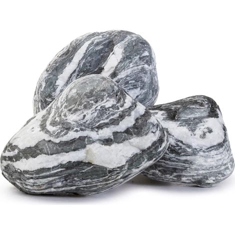 Sassi ciottoli bianco grigio Angel Stone in pietra naturale 200-400 mm 10 kg decorazione giardino pietre colorate (1/2)