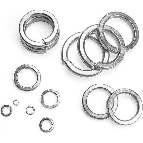 M10 Stainless Steel Slotted Security Washers Self Locking Washer Spring Washers 304 Stainless Steel Spring Lock Washer Brake Spring Grower for Screw Nut Bolt (1/5)