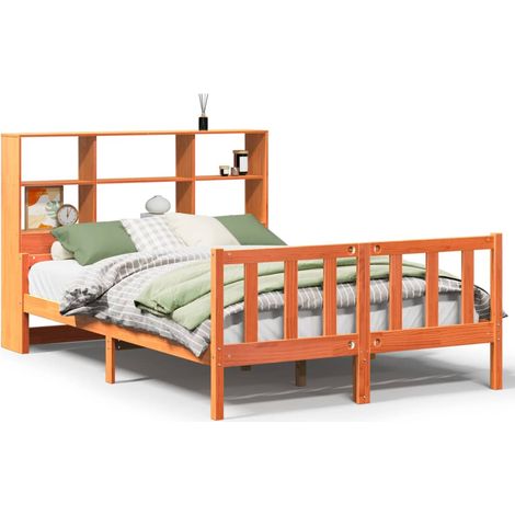 Maison Exclusive - Letto Libreria senza Materasso Marrone Cera 160x200 cm Legno
