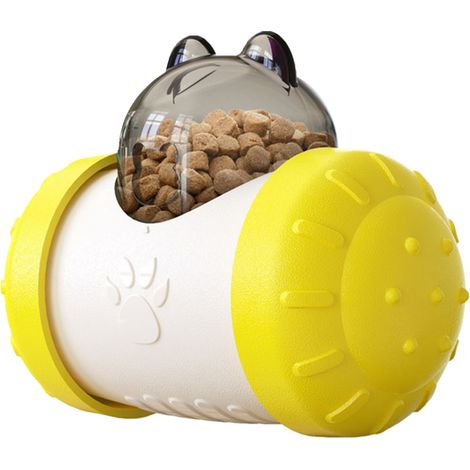 Interaktiver Leckerli-Spender mit langsamer Futterzufuhr, Spielzeug für Katzen und Hunde (gelb) (1/5)