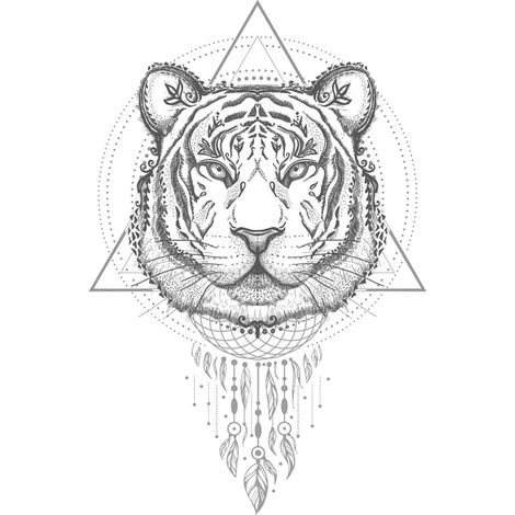 BOHO TIGRE Décoration adhésive murale (1/2)