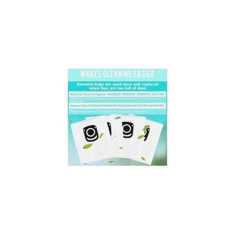 Sacs aspirateur Rowenta ZR200520/ZR200720 10pcs - Compatible RO64xx/RO63xx/RO68xx/RO39xx - Anti-poussière étanches - Nettoyage domestique - Propriétaires de Rowenta Silence Force (1/3)