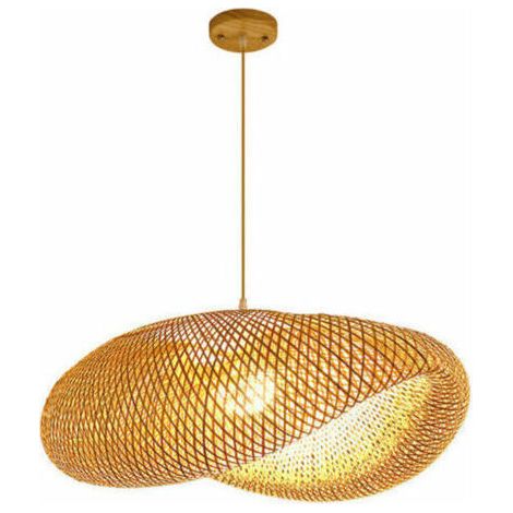 Lanterne en bambou suspendue Lampe vintage japonaise pour salon, restaurant, café Dimensions 37x28x13cm Tension 220V (1/5)
