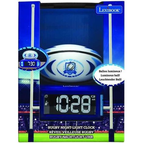 Digital alarm clock with 3D rugby ball night light and sound effects (1/3)