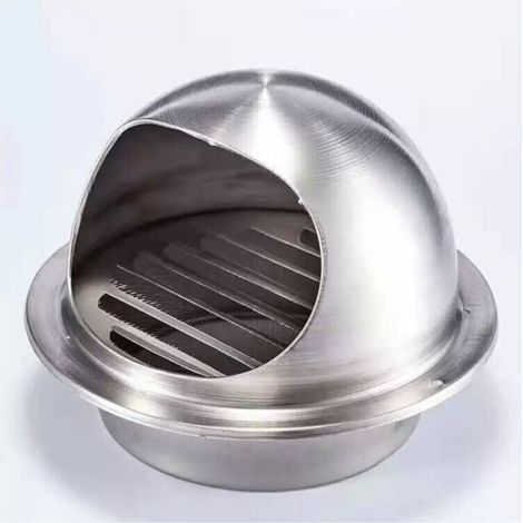 Pair Cyslmuk – Grille aération inox 120 mm – Haute qualité avec moustiquaire – Protège façade et empêche l'entrée d'air froid – Pour ventilation extérieure