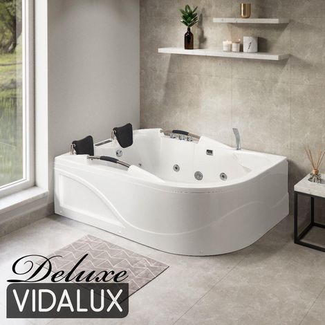 Vidalux WB07B Deluxe Left Hand Twin Person Whirlpool & Airspa Bath (1/5)