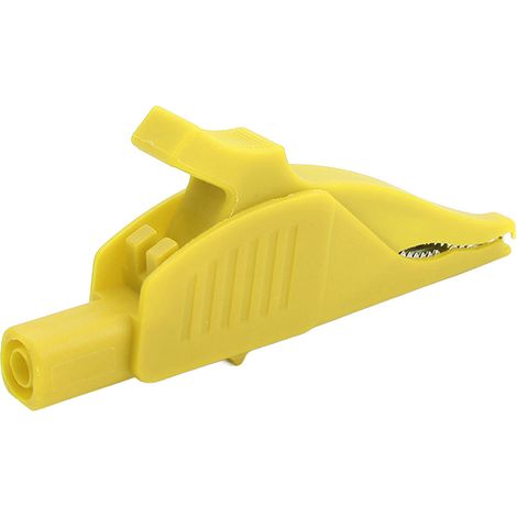 Elektrische Prüfklemme aus Messing mit Stromisolierung und PA-Beschichtung, 4 mm (0,2 Zoll), Sicherheitsausführung, für 32-A-/1000-V-Autobatterien, gelb (1/5)