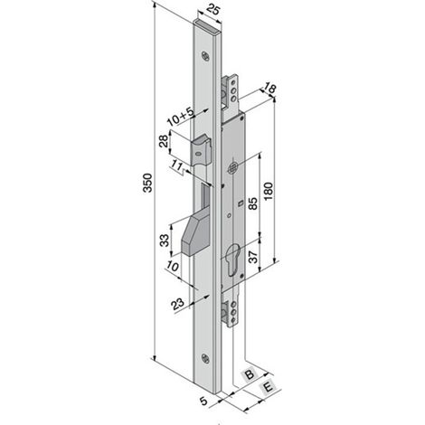 Serratura per porte in alluminio 30 mm Welka 16030100