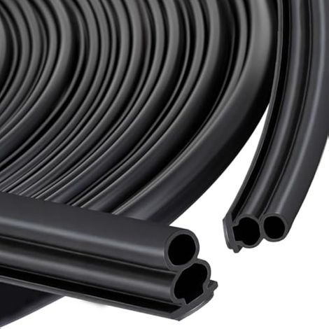 Joint Porte, Joint Caoutchouc Fenetre Isolation Froid et Phonique, Joint de Porte D'Entrée Autocollant, Boudin Cadre Porte Voiture,Joint de Porte Voiture, Weather Stripping Door Seal, 6M-Noir (1/5)