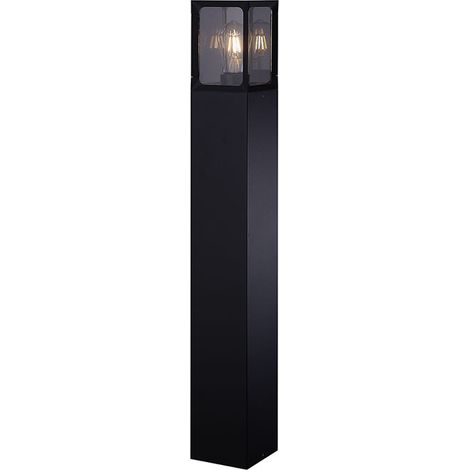 CRIZ IP44 Lampione/luce oscura 1xE27 L.12,3xW.12,3xH.90cm Alluminio VetroNero