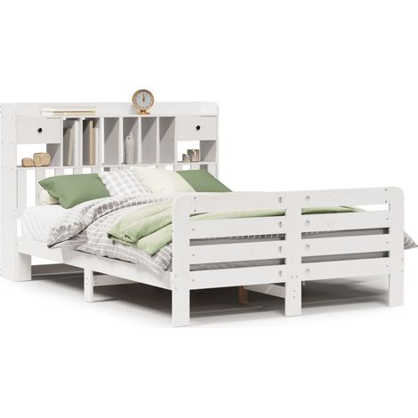 Maison Exclusive - Letto Libreria senza Materasso Bianco 140x190 cm Legno di Pino