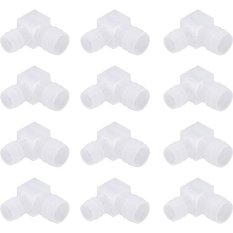 Raccord coudé 90° en plastique pour tuyau, réducteur cannelé 16x20mm, lot de 12 adaptateurs à angle droit (1/5)