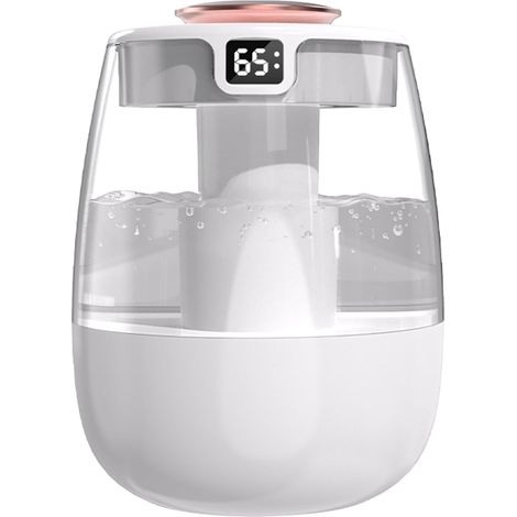 Luftbefeuchter mit kühlem Nebel, Digitalanzeige, Dual Mist, automatische Abschaltung, ultraleise, für Schlafzimmer, Büro, weiß, USB, Mini Quiet (1/5)
