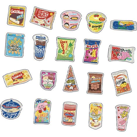 40 Stück niedliche Lebensmittelaufkleber, DIY-Tagesplaner-Aufkleber für Etiketten, Scrapbooking, Wasserflaschen, Laptops, Handys, Gitarren, Gepäck, Chips (1/5)