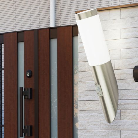 LED Wandleuchte Wandlampe Außenleuchte Bewegungsmelder Silber Edelstahl H 41 cm (1/5)