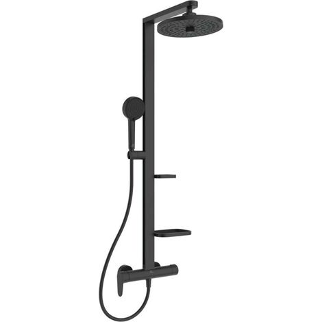 Ideal Standard ALU+ - Set doccia con miscelatore, diametro 26 cm, 2 getti, nero seta BD584XG (1/5)