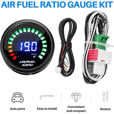 Manomètre de rapport air/carburant 52 mm à affichage numérique LED avec sonde lambda à bande étroite pour voiture de course 12 V