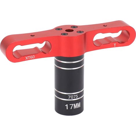 Clé hexagonale de 17 mm pour roues RC (compatible Traxxas, Axial, Arrma, HSP, Redcat, ECX, HPI, échelles 1/8, 1/10 et 1/12) - Rouge (1/5)