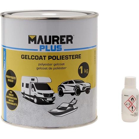 MAURER Gel Coat Poliester 1kg. Blanco. Pintura Poliester Para Fibra De Vidrio/Resina.