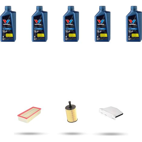Kit tagliando 3 FILTRI e 5L OLIO compatibile con VW Tiguan I (5n) 2.0 TDI 103kw Dal 2007 (1/5)