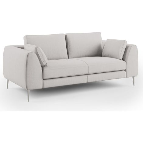 Plano Canapé moderne en microfibre technique détachable T11 196 cm gris clair (1/5)