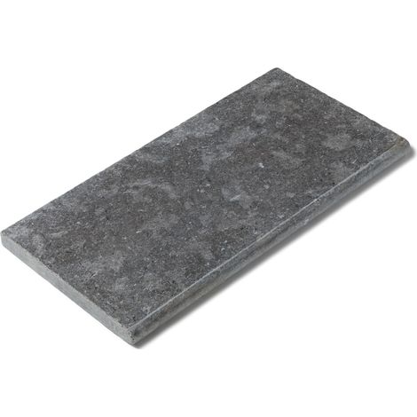 Margelle de piscine en pierre naturelle Sinai – 60x30x3 cm – Bord rond gris – Finition vieillie pour extérieur (1/4)