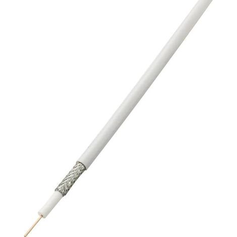 TRU COMPONENTS 1567171 Cavo coassiale Diam. est.: 6.80 mm RG6 /U 75 Ω 85 dB Bianco 50 m