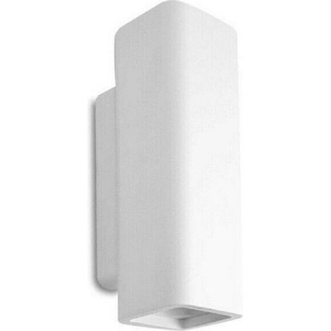 TrAdE Shop Traesio - Applique Parete Doppia Emissione Up Down In Gesso Verniciabile Cubo Gu10 Gs-e51 - (1/4)